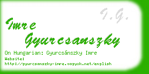 imre gyurcsanszky business card